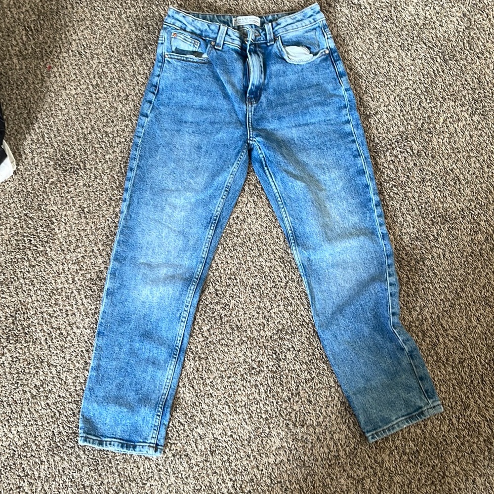 Acid wash mom jeans